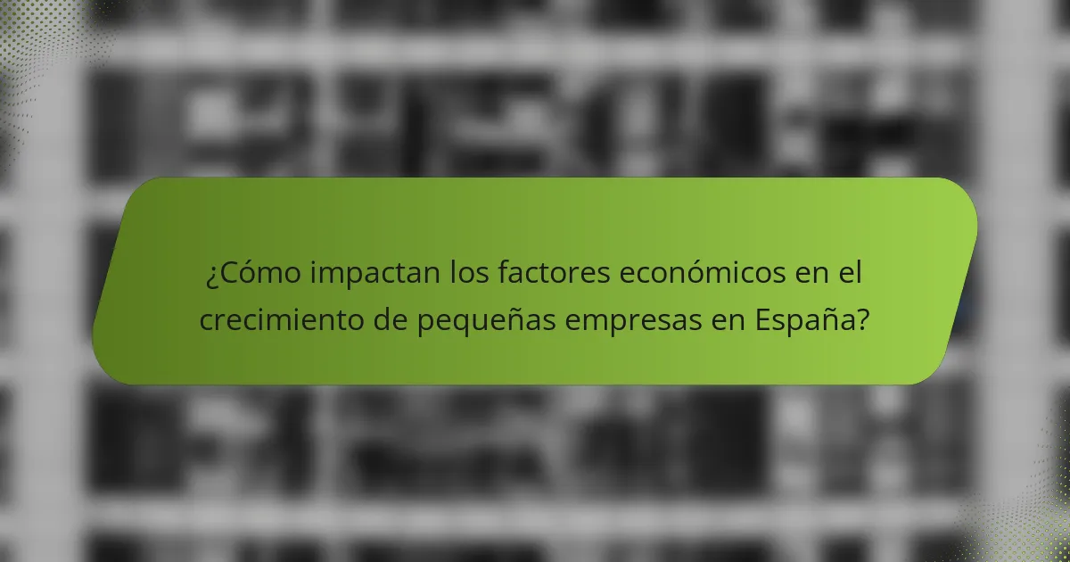 ¿Cómo impactan los factores económicos en el crecimiento de pequeñas empresas en España?