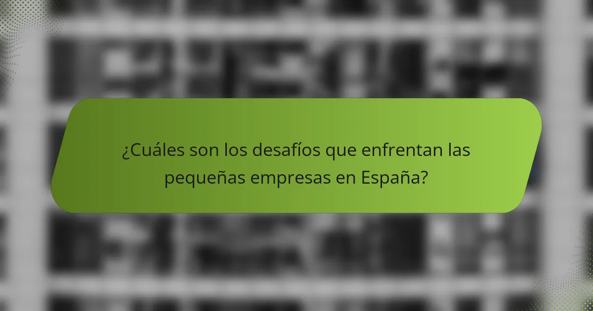 ¿Cuáles son los desafíos que enfrentan las pequeñas empresas en España?
