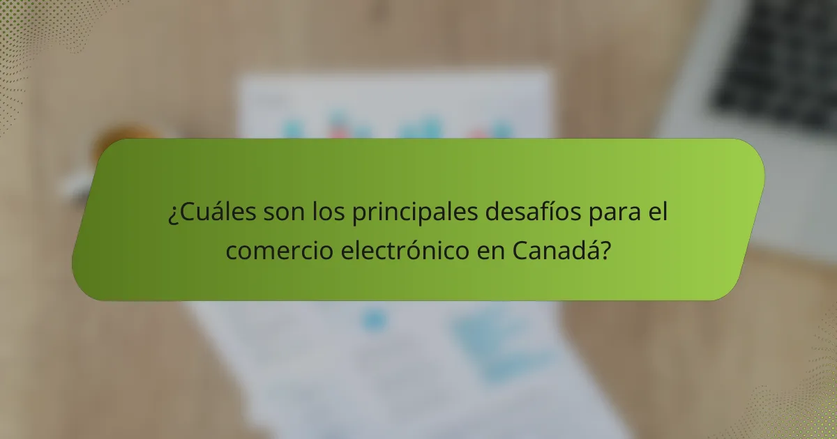 ¿Cuáles son los principales desafíos para el comercio electrónico en Canadá?
