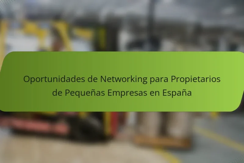 Oportunidades de Networking para Propietarios de Pequeñas Empresas en España