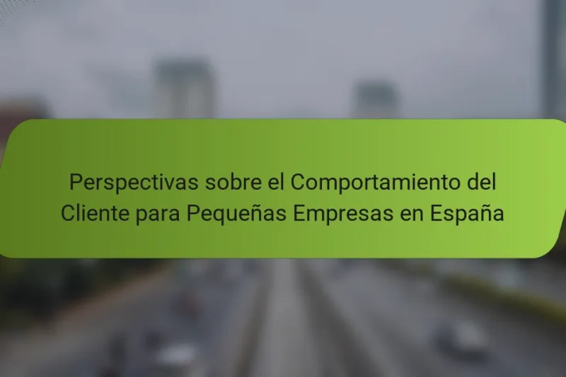Perspectivas sobre el Comportamiento del Cliente para Pequeñas Empresas en España