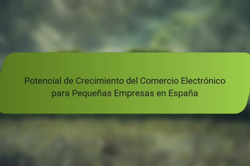 Potencial de Crecimiento del Comercio Electrónico para Pequeñas Empresas en España